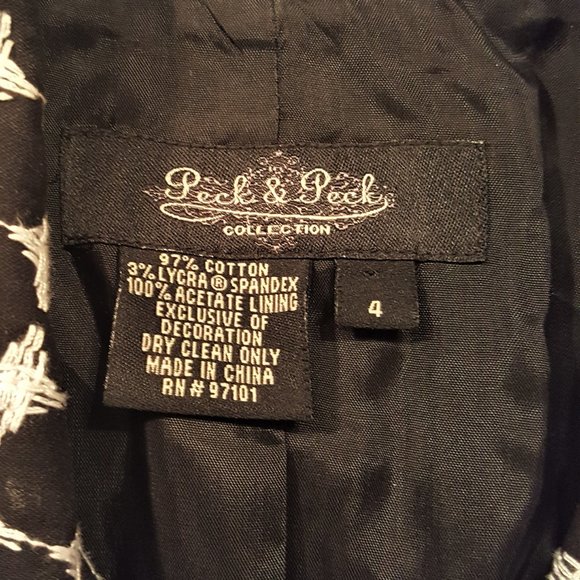 Peck and Peck Black and White Polka Dot Blazer SZ4 - Picture 4 of 5